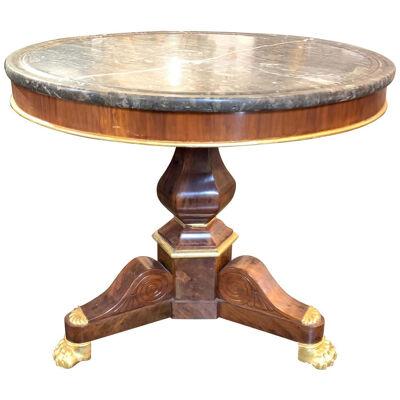 19th Century French Charles X-Mahogany Side Table