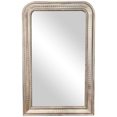 French Louis Philippe Silver Mirrors Pattern with Line Pattern