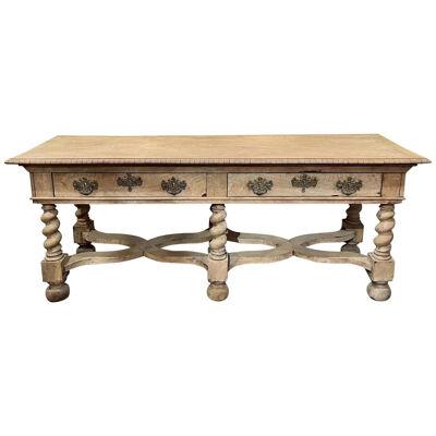 19th Century French Bleached Walnut Sofa Table