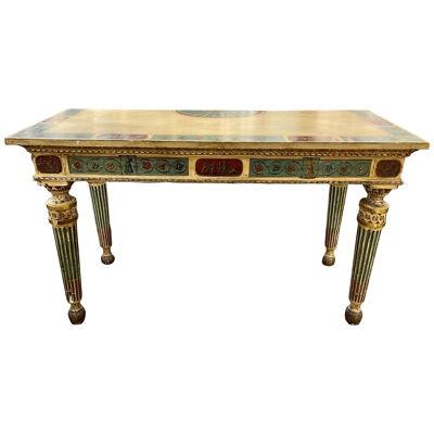 19th Century Italian Carved and Painted Console Table