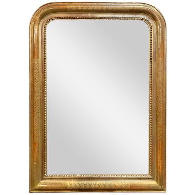 19th Century Gold Louis Philippe Mirror with X-Pattern