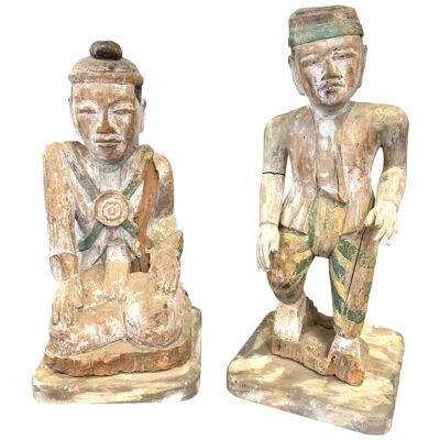 Pair of French Carved Painted Oriental Figures