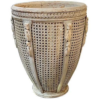 19th Century French Carved and Painted Cane Planter