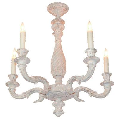 Antique French Carved and Painted Chandelier