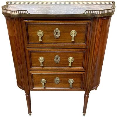 19th Century French Carved Mahogany Directoire' Side Cabinet