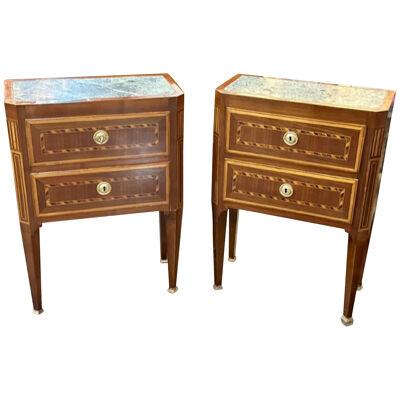 Pair of 19th Century Italian Tables with Marquetry Inlay