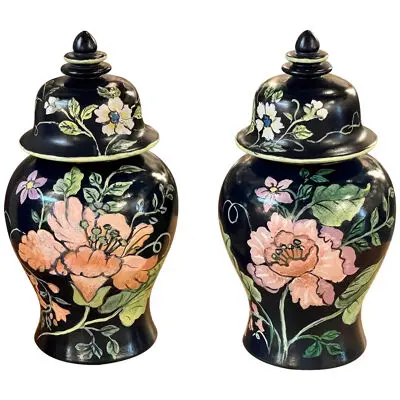 Pair of Italian Decorative Porcelain Vases