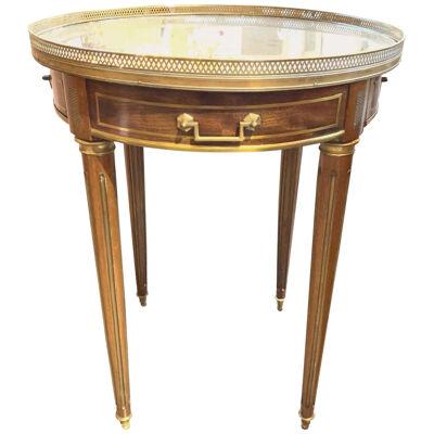 French Directoire Style Mahogany Bouliotte Table with Mirrored Top