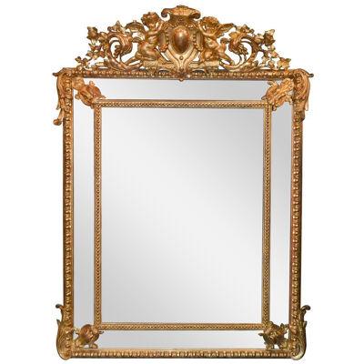 19th Century, French, Louis XV Cushion Mirror