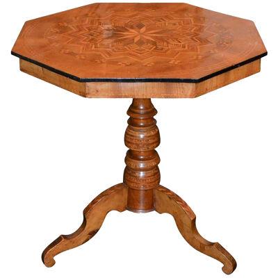 19th Century Northern Italian Inlaid Occasional Table