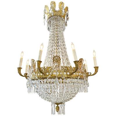 French Empire Basket Form Chandelier