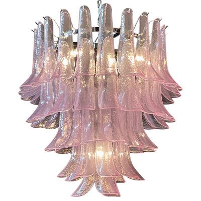 Modern Pink Murano Glass Saddle Form Chandelier