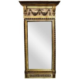 Antique Carved and Painted Swedish Neo-Classical Mirror
