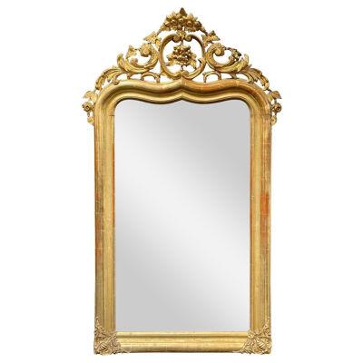 19th Century French Carved and Giltwood Louis XV Style Mirror