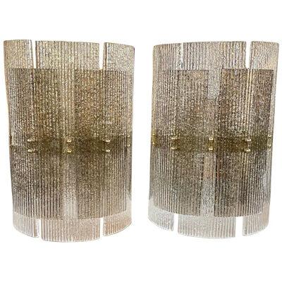 Pair of Modern Murano Glass Layered Wall Sconces