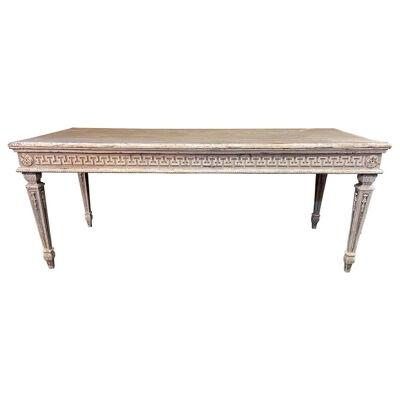 French Carved Dining Tables with Greek Key Design