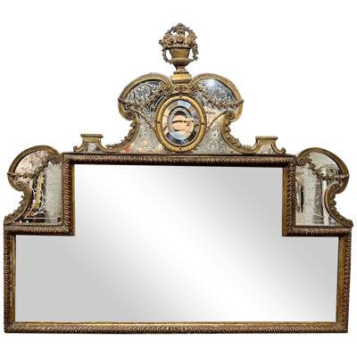 French Gilt Bronze Etched Mirror