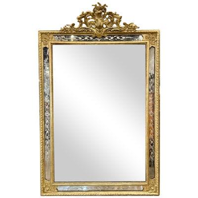 19th Century French Louis XVI Style Carved and Gilt Mirror