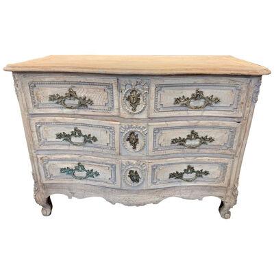 18th Century French Carved and Bleached White Oak Chest