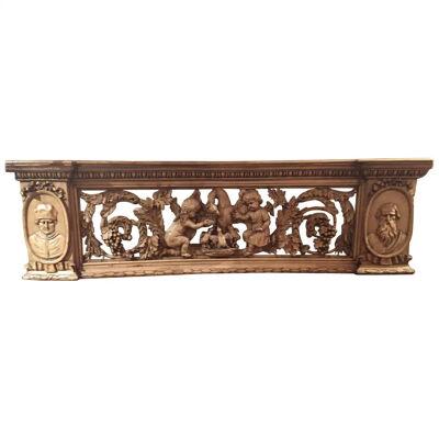 19th Century French Carved Bleached Oak Architectural Panel