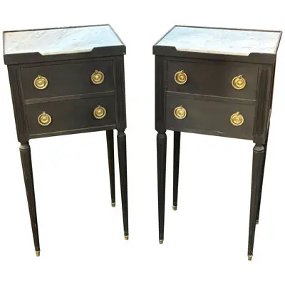 Pair of 19th Century French Louis XVI Style Painted Drink Tables