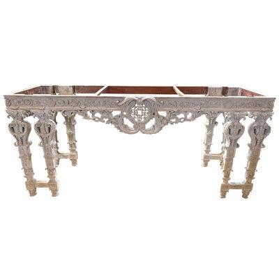 19th Century Italian Carved and Bleached Console