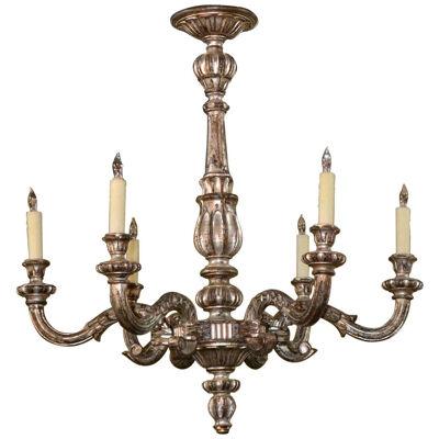 Italian Carved and Silver Gilt Chandelier