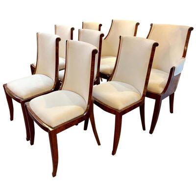 Set of French Art Deco Rosewood Dining Chairs