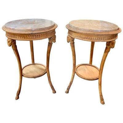 19th Century Italian Carved Pine Neoclassical Tables