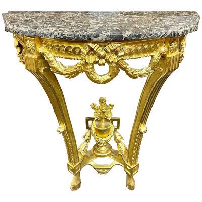 French Louis XVI Marble Top Console
