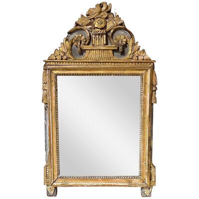 18th Century Italian Neo Classical Carved and Parcel Gilt Mirror
