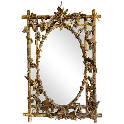 French Louis XVI Giltwood Tree Mirror