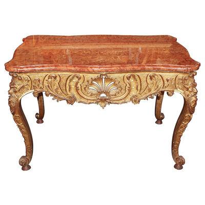 19th Century Italian Carved Giltwood Centre Table