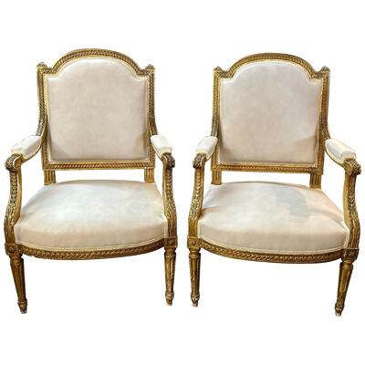 Pair of French Louis XVI Armchairs