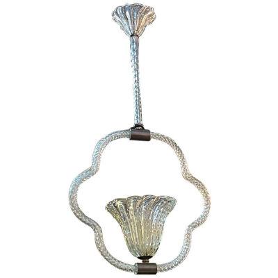 Vintage Single Light Murano Glass Chandelier