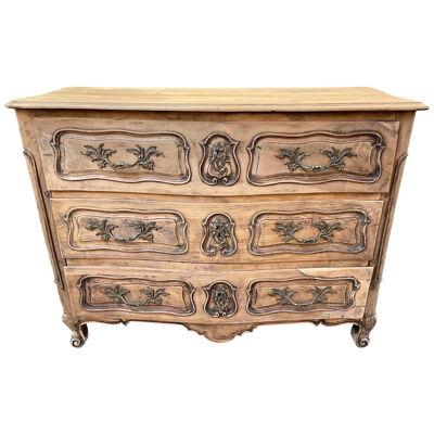 18th Century French Bleached Walnut Large Scale Commode