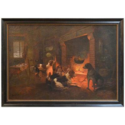 19th Century Continental Oil Painting on Canvas