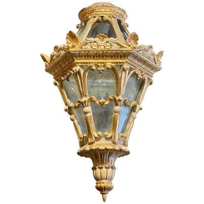 19th Century Italian Carved and Giltwood Lantern