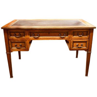 French Transitional Mahogany Partners Desk with Bronze Mounts