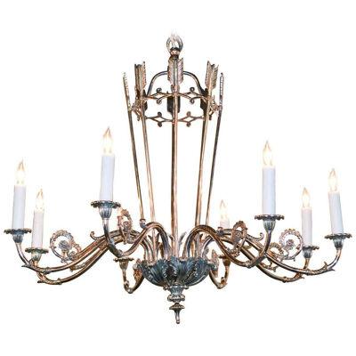 French Silvered Directoire Chandelier