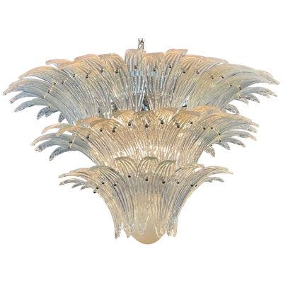 Modern Murano Glass Palm Form Chandelier in Opalescent Glass