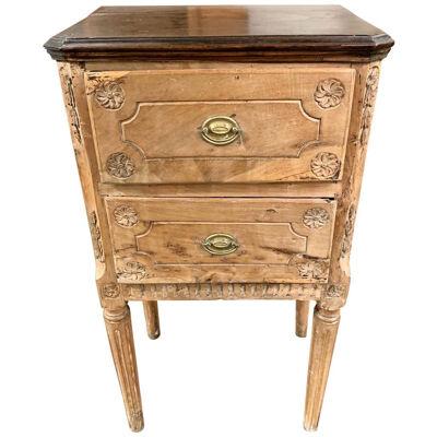 18th Century Italian Carved and Bleached Walnut Side Table
