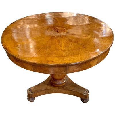19th Century Italian Walnut Inlaid Side Table