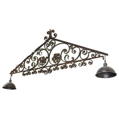 19th Century French Wrought Iron Bar Light