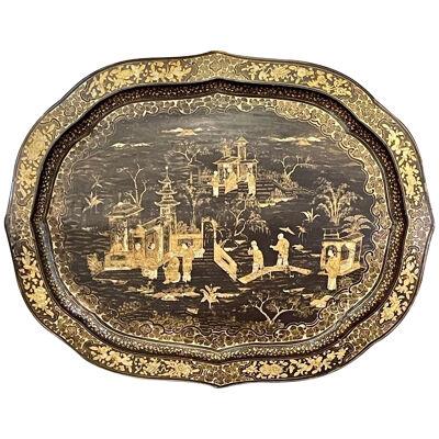 19th Century English Chinoiserie Decorated Tray