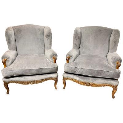 Pair of 19th Century French Provincial Style Bergeres