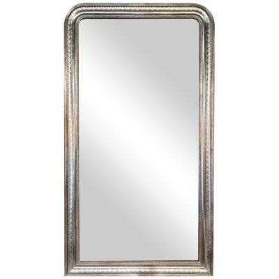 Large Scale Louis Philippe Silver Leaf Mirrors with X Pattern