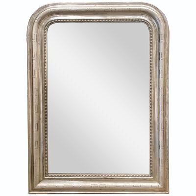 19th Century French Silver Leaf Louis Philippe Mirror with Greek Key Pattern