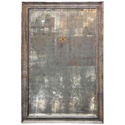 French Jansen Distressed Mirror with Eglomise Star