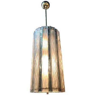 Large Scale Murano Glass and Brass 2 Tone Lantern